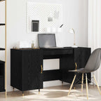 Modern Wooden Home Office Computer Desk Table With 2 Storage Cupboards