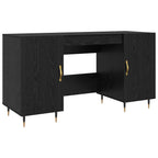 Modern Wooden Home Office Computer Desk Table With 2 Storage Cupboards