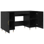 Modern Wooden Home Office Computer Desk Table With 2 Storage Cupboards
