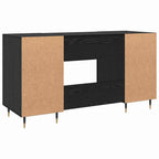 Modern Wooden Home Office Computer Desk Table With 2 Storage Cupboards