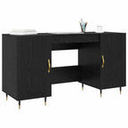 Modern Wooden Home Office Computer Desk Table With 2 Storage Cupboards