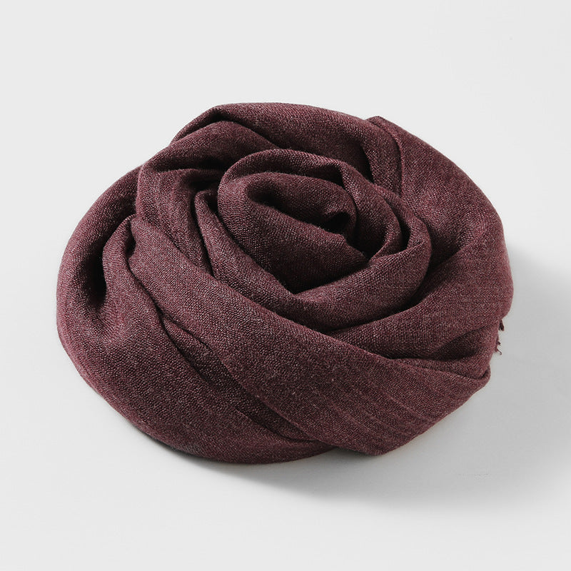 Artistic Sunscreen Solid Color Cotton And Linen Scarf