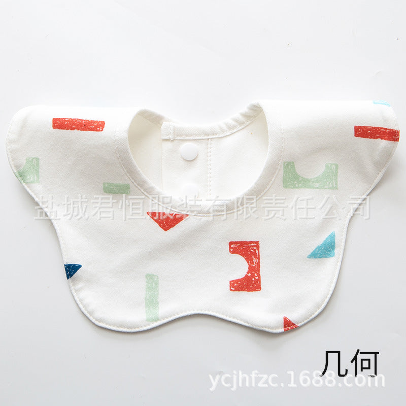 Pure Cotton 360° Rotatable Baby Bib - Petal-Shaped Drool Bib