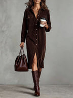 The Chic Edit – Women’s Button-Down Collar Casual Dress