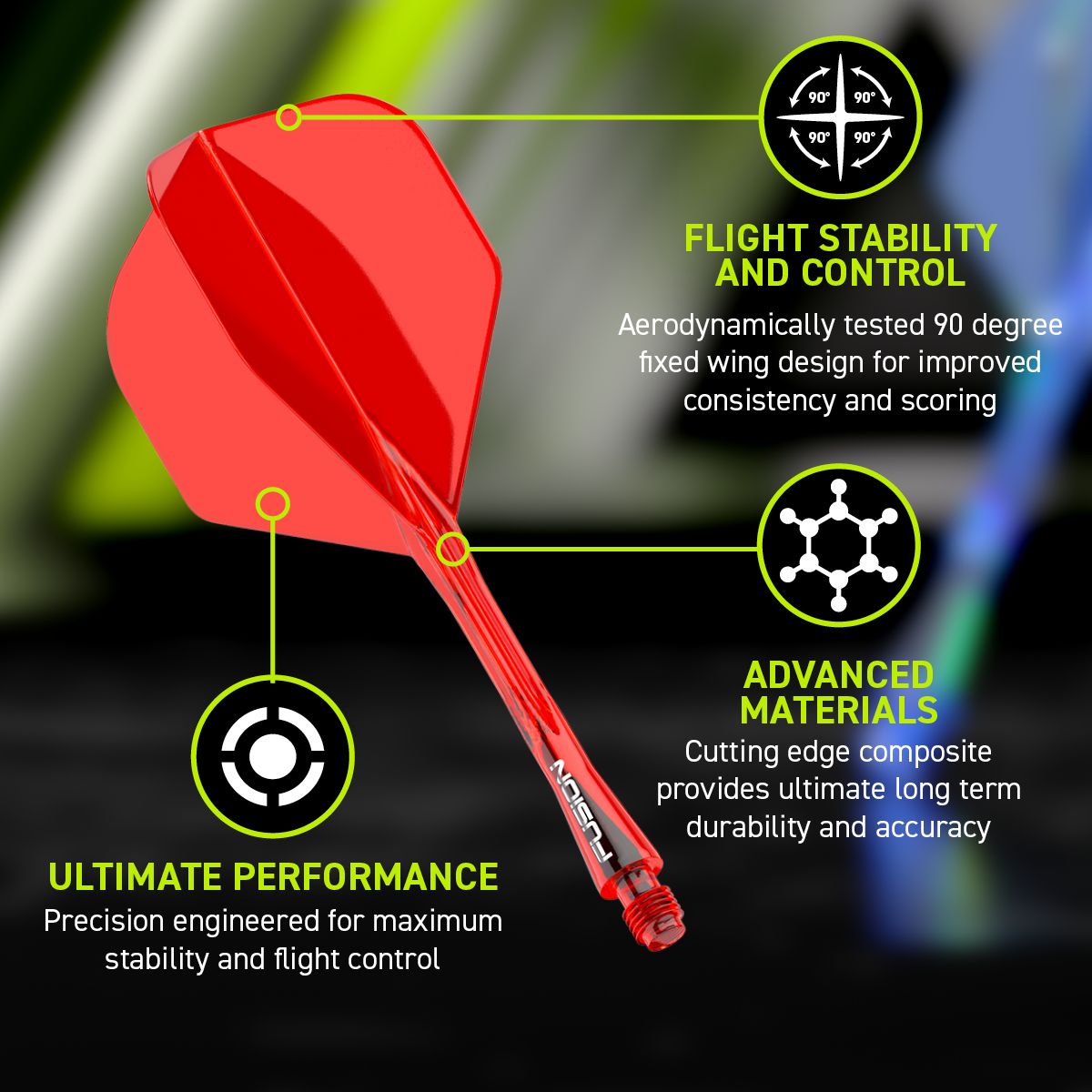 WINMAU Fusion Flight & Shaft Red #2