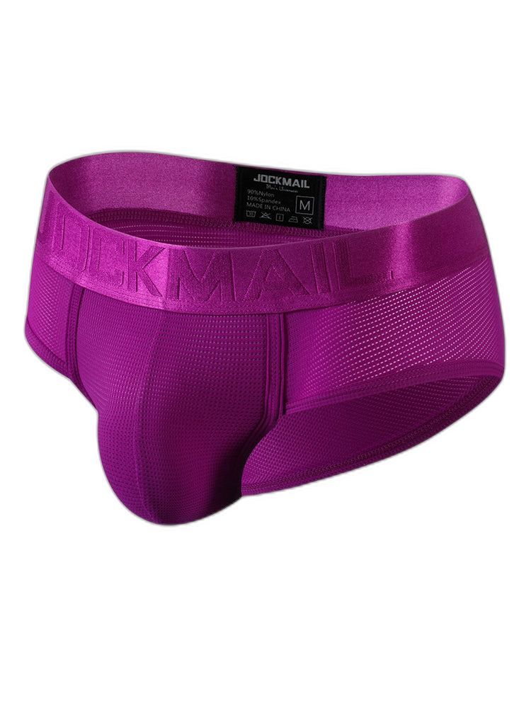 Men's Solid Color Mesh Breathable Sports Fitness Briefs