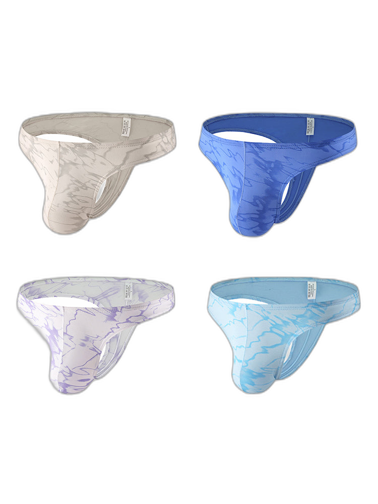 4-pack Men's Supportive Fit Lightweight & Airy Breathable Thong & Strings
