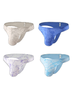 4-pack Men's Supportive Fit Lightweight & Airy Breathable Thong & Strings