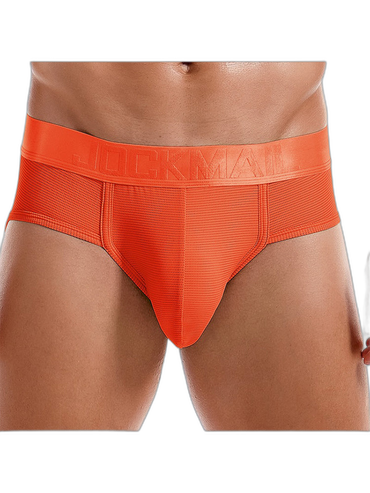 Men's Solid Color Mesh Breathable Sports Fitness Briefs