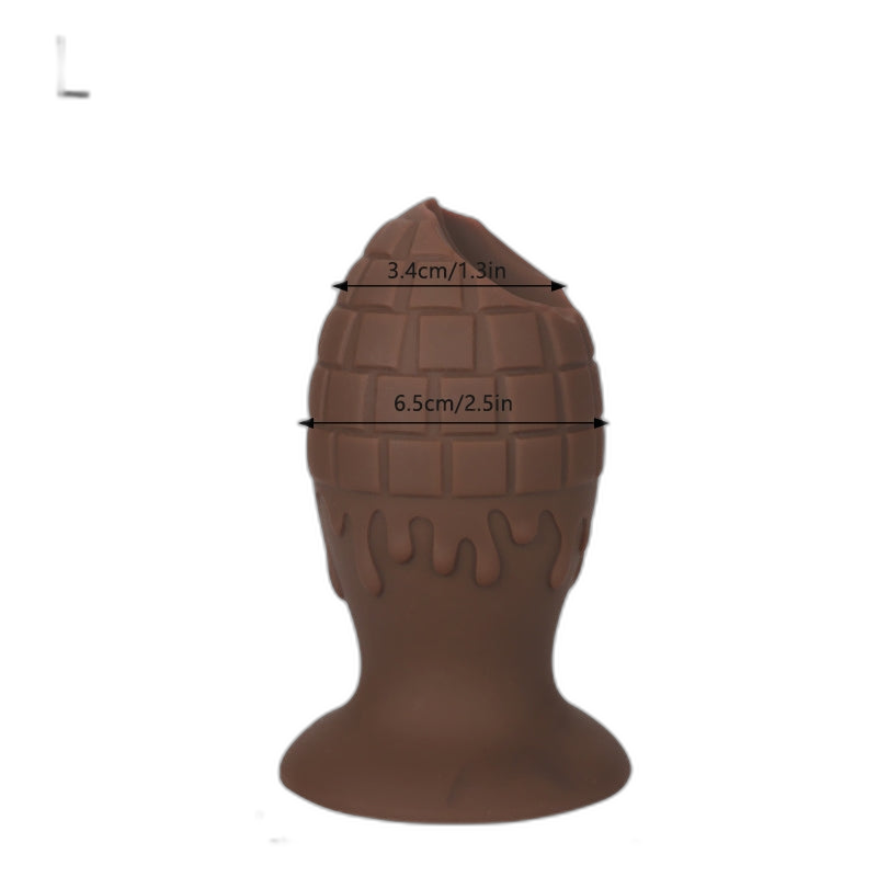 Chocolate Vibrating Anal Plug - Silicone Butt Plug - Anal Sex Toy