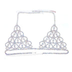 Sexy Bikini With Heart-shaped Rhinestone Claw Chain On Body Chain