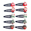 10pcs Christmas Hair Clip Set - Cute Santa, Reindeer & Snowman Designs | PVC Snap Barrettes for Girls | Festive Holiday Hair Accessories