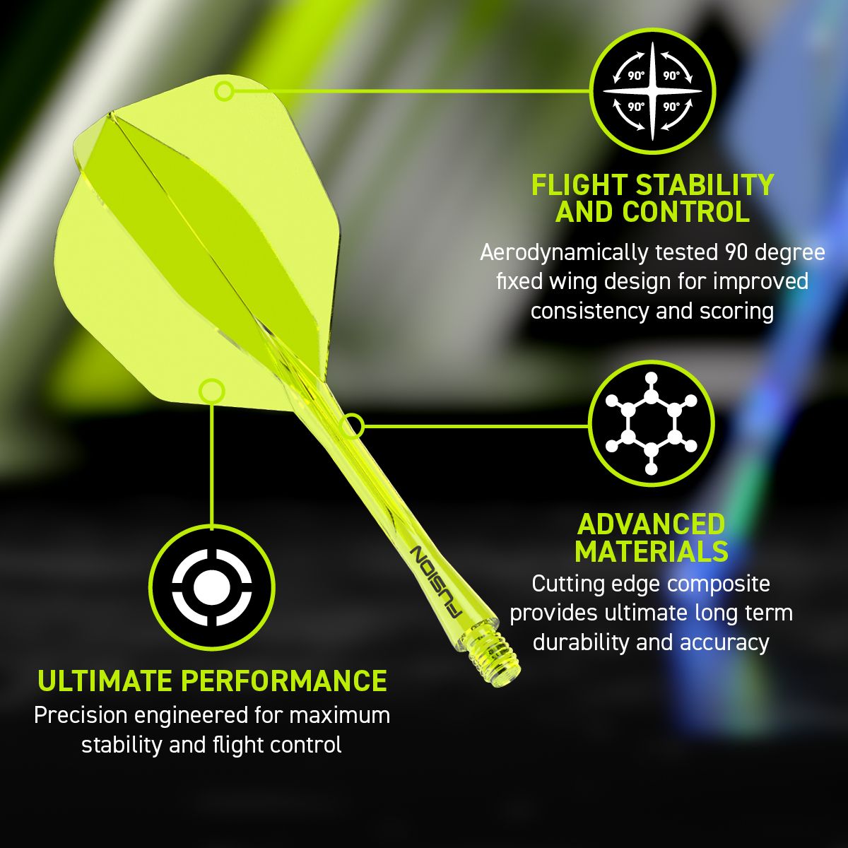 WINMAU Fusion Flight & Shaft Yellow #6