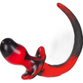 MASTIFF Puppy Tail Butt Plug | Red & Black Swirl