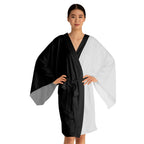 Half Black Half White - Womens Kimono Robe