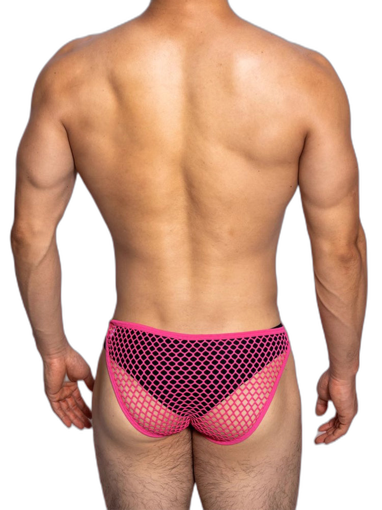 2 Pack Men's Low Waist Sexy Mesh Breathable Sports Transparent Briefs