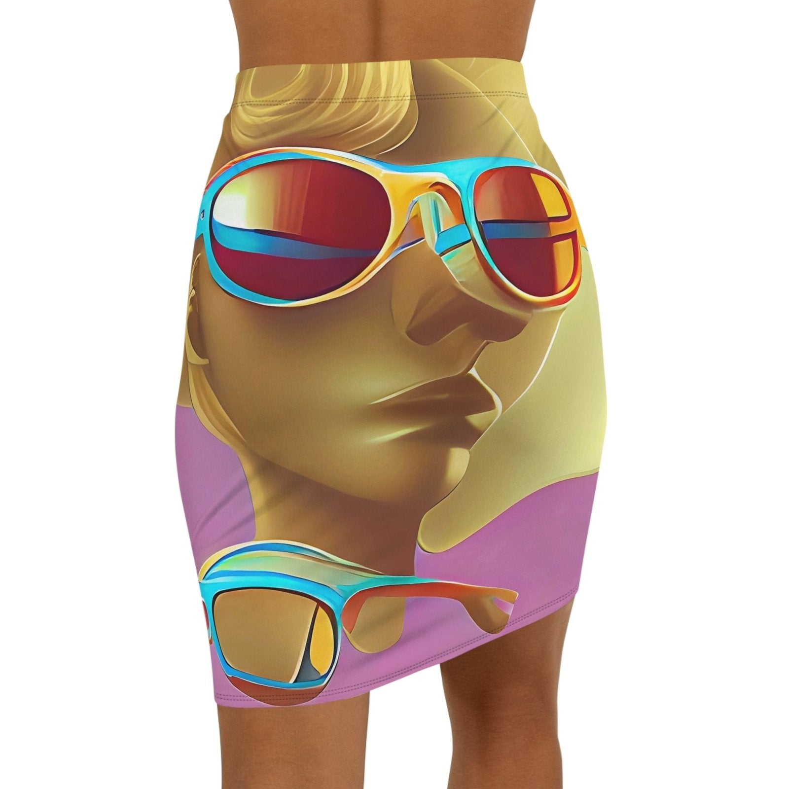 Retro Cool Pink - Womens Pencil Skirt