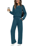 Women's Casual Elastic Waist Trousers Wide-leg Pants