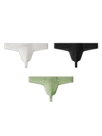 3 Pack Men's Solid Color Seamless Comfort Quick-Dry Breathable Thongs