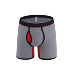 Men's Fly Front with Pouch Striped Cotton Boxer Briefs