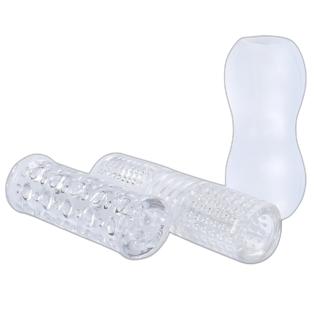 Transparent Ribbed Sleeve Masturbator