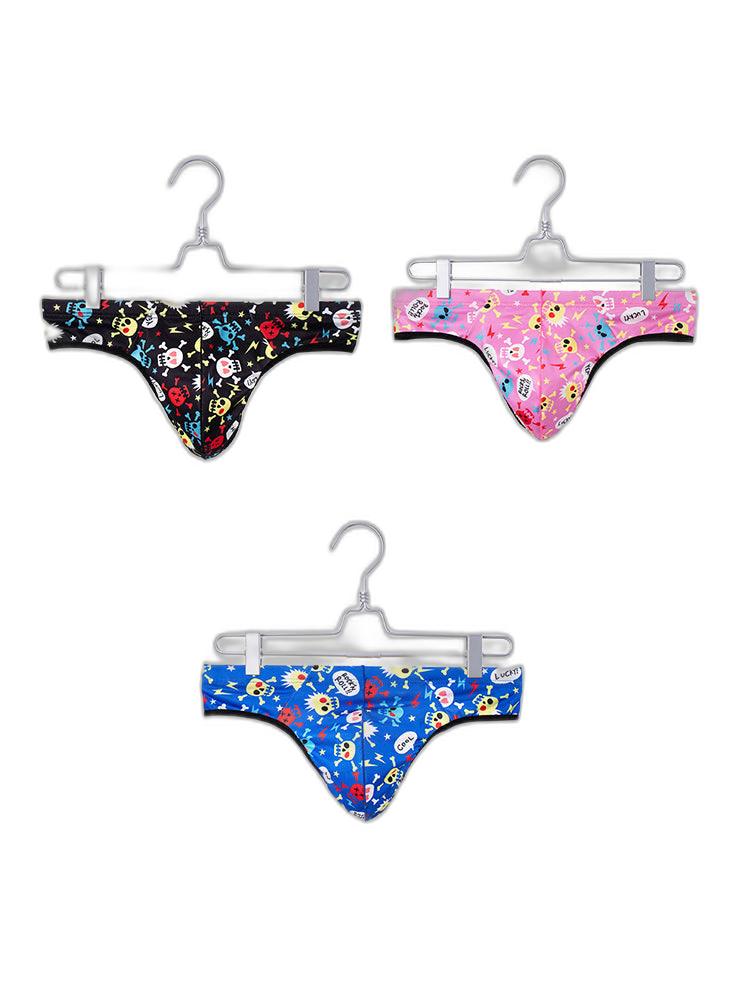 3 Pack Men's Skull Print Thong - Edgy & Sexy