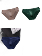 3 Pack Men's Ultra-Thin Seamless Ice Silk Cool-Touch Briefs