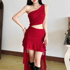 Women's Fashion Casual One-shoulder Dress