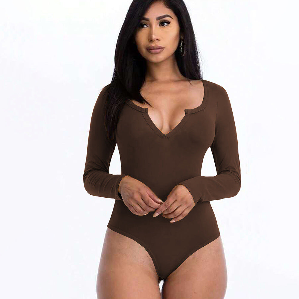 Women's Simple Commuting Style Jumpsuit For Autumn And Winter Comfortable Abdominal Wear Base Layer