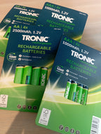 TRONIC AAA BATTERIES RECHARGEABLE 1000Mah (4 PACKS - 16 BATTERIES)