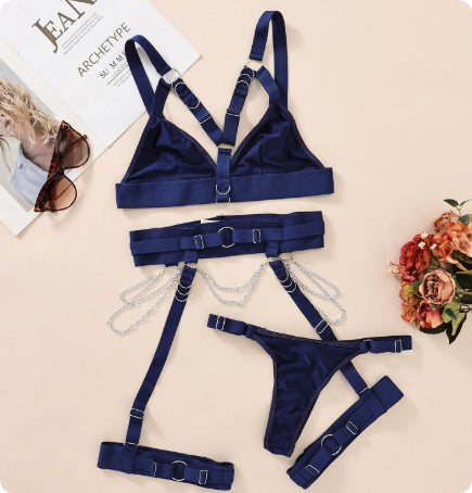 Women's Bundled Waist And Leg Loop Adjustable Sexy Lingerie Set