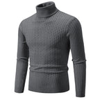 Slim-fit Men's Knitted Turtleneck Solid Color Sweater