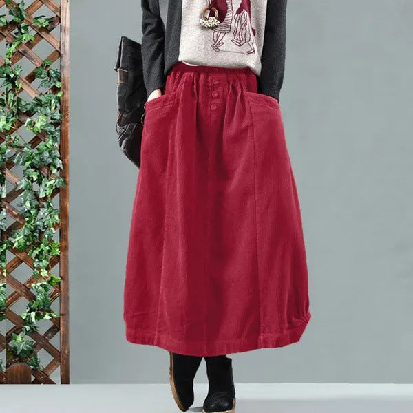 Retro Loose-fitting Casual Skirt For Women