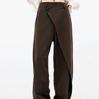 Irregular Wide-leg Pants Ins Fashion Loose Trousers Women's Clothing