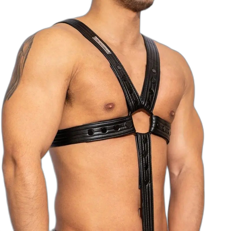 Sexy PU Leather Cock Ring Penis Harness