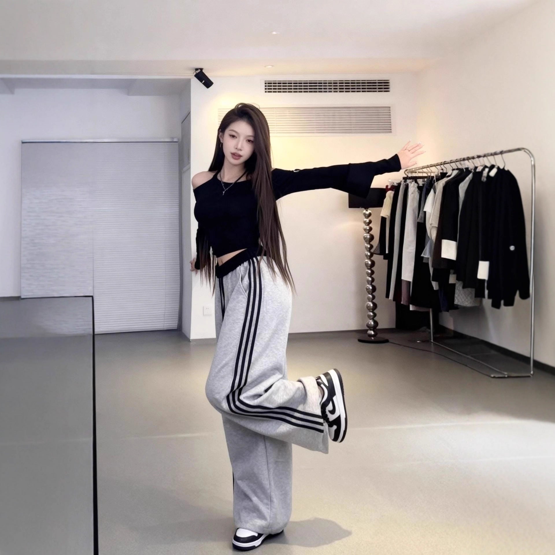 European And American High-waisted Loose Wide-leg Pants