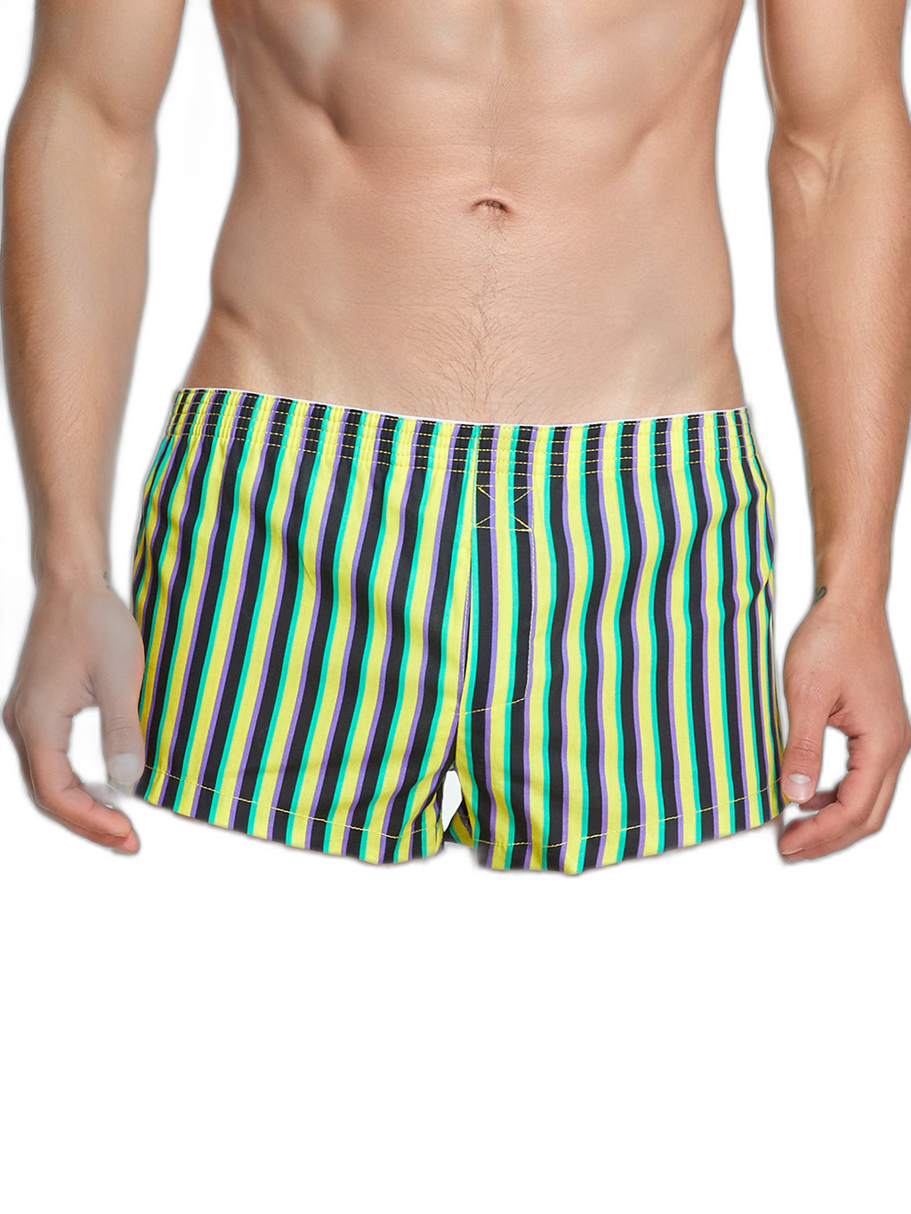 Men's Color Stripes Boxers With Fly