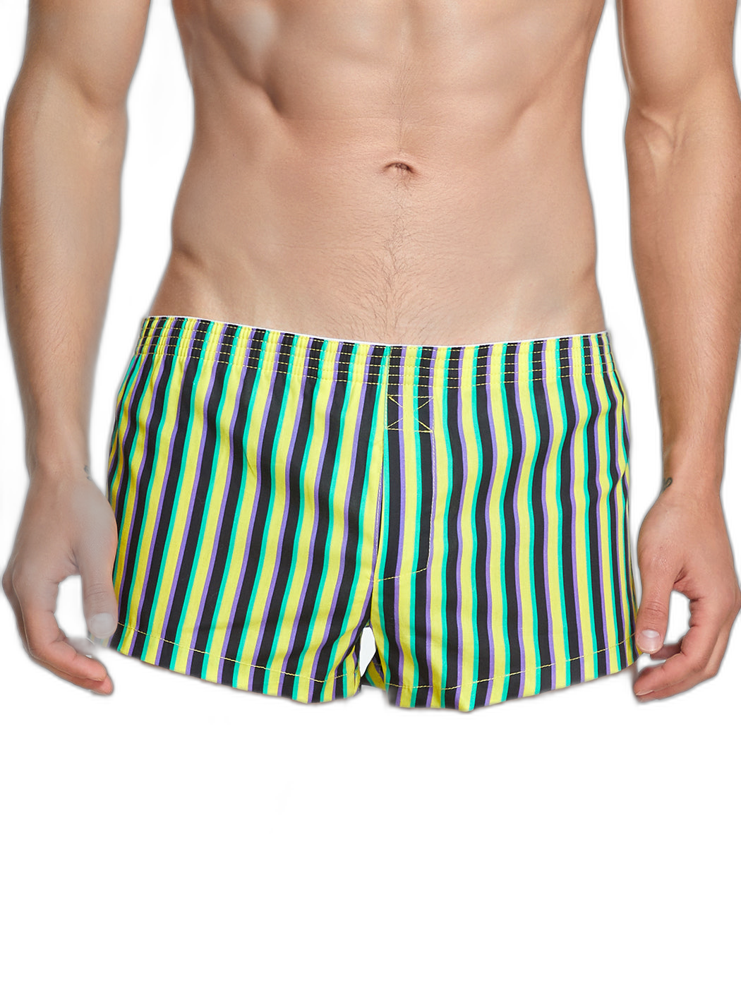 Men's Color Stripes Boxers With Fly