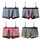 Men's Striped Cotton Sports Boxer Briefs