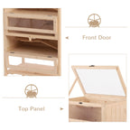 PawHut Wooden Large Hamster Cage, Gerbil Cage 4 Layers with Tall Bottom & Storage Shelf