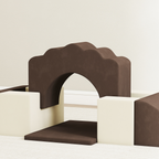 AIYAPLAY Kids Soft Play Set, 7 Piece Foam Climbing Blocks, Brown