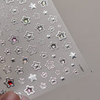 Hello Claws | Silver Star Heart 5D Nail Deco Sticker