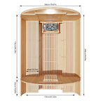 KOVE Outdoor Barrel Sauna – 5–6 Person Garden Sauna with 6kW Harvia Electric Heater