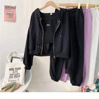 Fashionable Western-style Age-reducing Sweater Vest And Pants Casual Sporty Three-piece Set