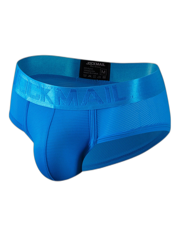 Men's Solid Color Mesh Breathable Sports Fitness Briefs