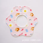 Pure Cotton 360° Rotatable Baby Bib - Petal-Shaped Drool Bib