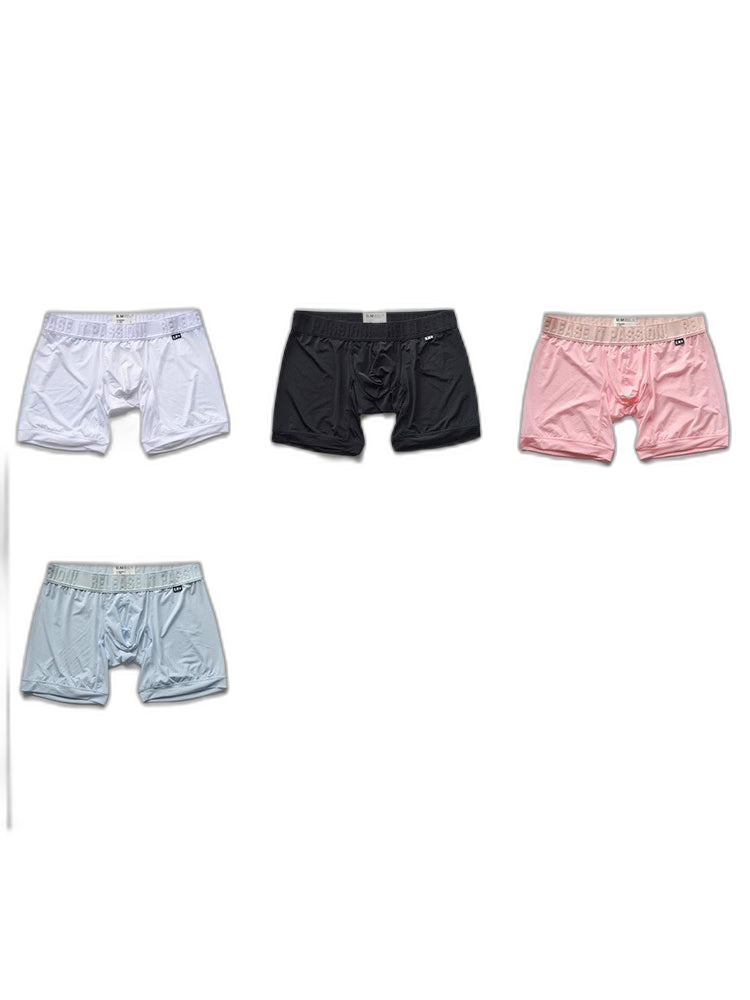 2 Pack Men's Trendy Breathable Ice Silk Boxer Briefs