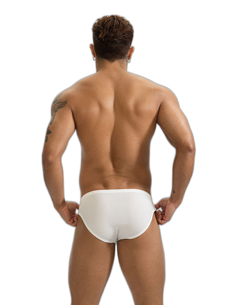 2 Pack Men's U-Pouch Design Metal-Clasp Thin Briefs