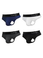 4 Pack Men's Low-Rise Stretchy U-Pouch Thongs