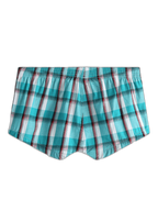 Mens Plaid Front Pouch Boxer Shorts